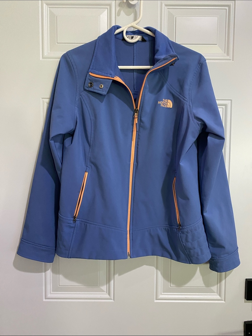 The North Face Women's Blue Utility Jacket with Orange Trim